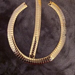 Unique Vintage Shimmering Gold Bracelet and Necklace Set